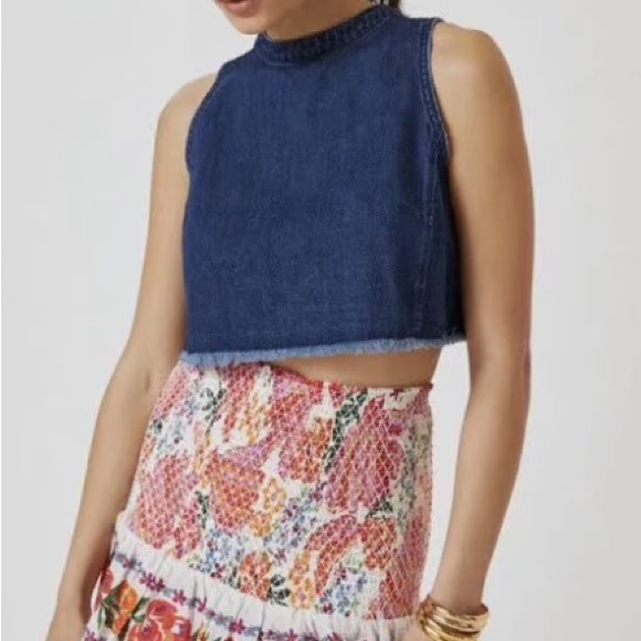 Pilcro Sleeveless Denim Cropped Tank - Picture 2 of 5